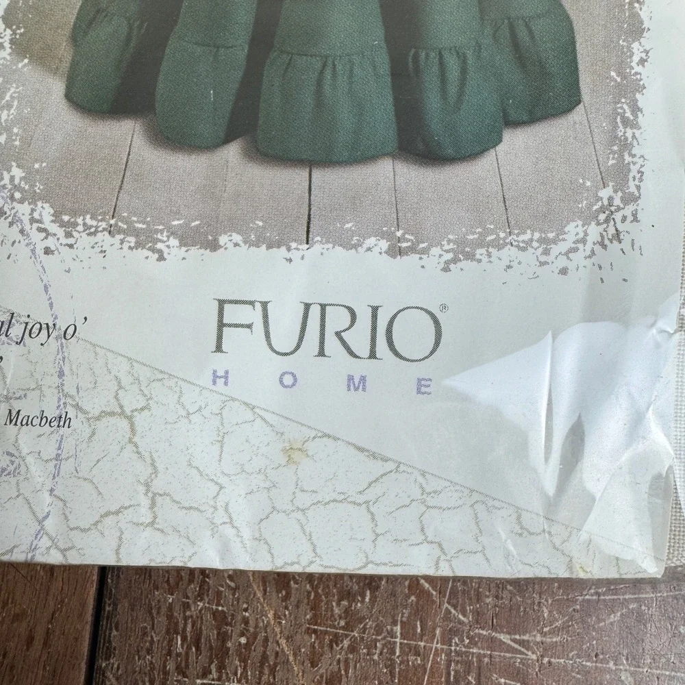 Furio Home‎ Hemstitch Dot Table Topper Ecru 36 Inch Square Cotton Ramie